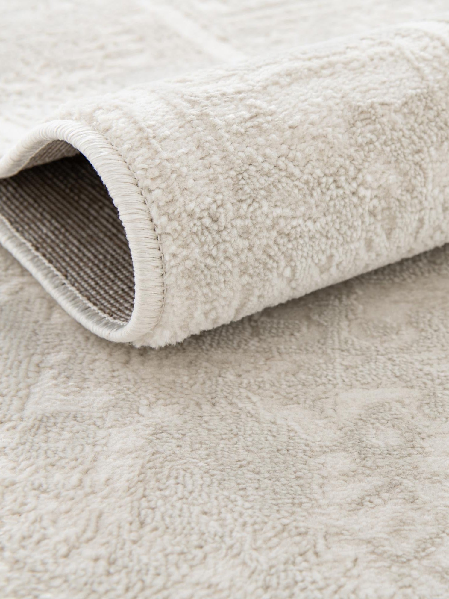 Ivory 5' 3 x 8' Finsbury Oval Area Rug 60% Polypropylene & 40% Polyester Contemporary Carpet for Living Rooms, Dining, Offices for Sale at Rug Engine