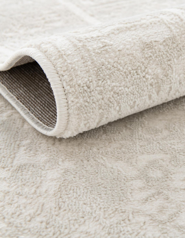 Ivory 5' 3 x 8' Finsbury Oval Area Rug 60% Polypropylene & 40% Polyester Contemporary Carpet for Living Rooms, Dining, Offices for Sale at Rug Engine