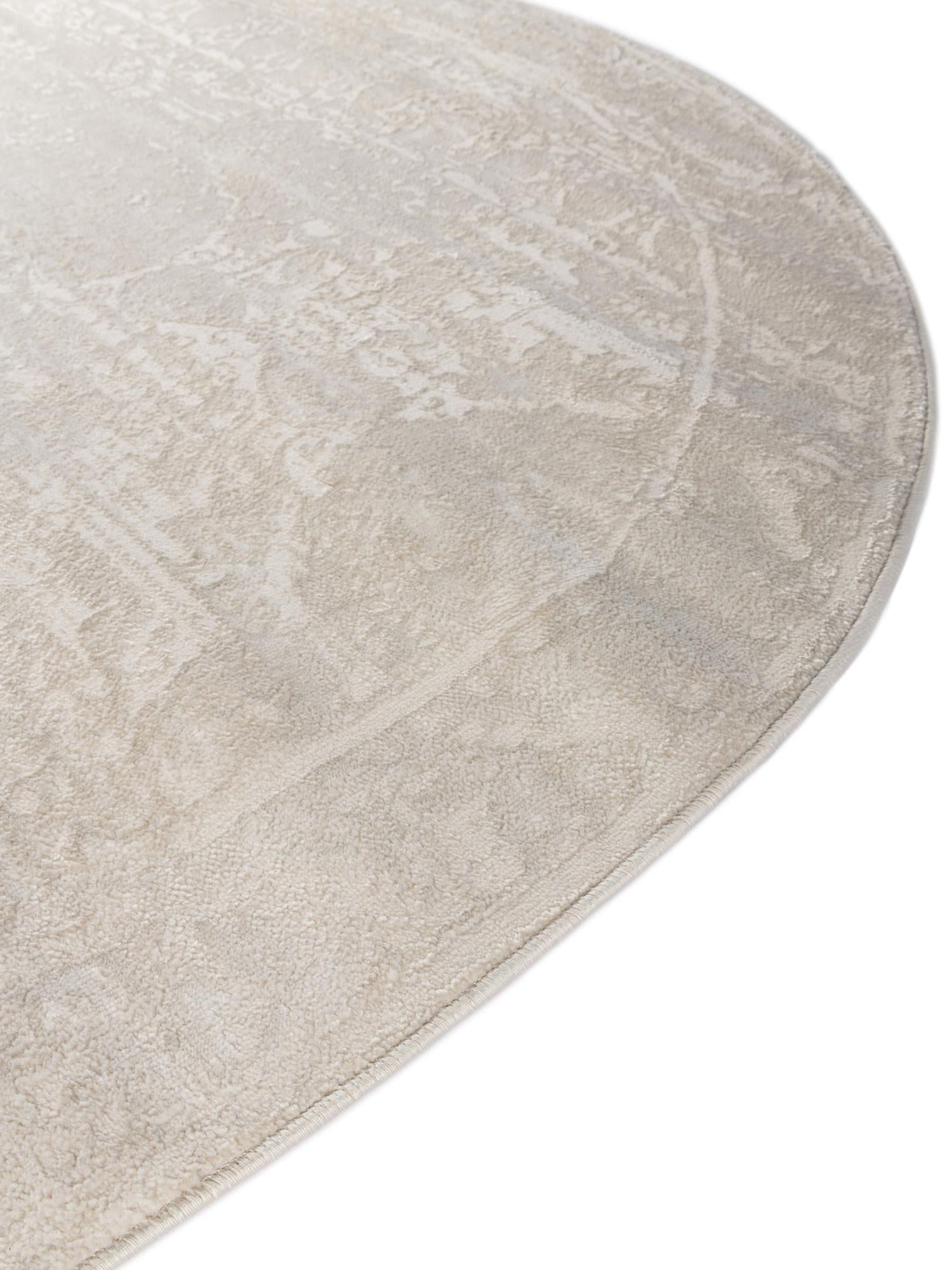 Ivory 5' 3 x 8' Finsbury Oval Area Rug 60% Polypropylene & 40% Polyester Contemporary Carpet for Living Rooms, Dining, Offices for Sale at Rug Engine