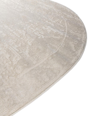 Ivory 5' 3 x 8' Finsbury Oval Area Rug 60% Polypropylene & 40% Polyester Contemporary Carpet for Living Rooms, Dining, Offices for Sale at Rug Engine
