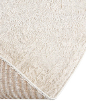 Ivory 5' 3 x 8' Finsbury Oval Area Rug 60% Polypropylene & 40% Polyester Contemporary Carpet for Living Rooms, Dining, Offices for Sale at Rug Engine