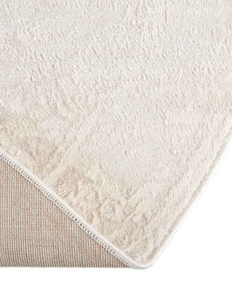Ivory 5' 3 x 8' Finsbury Oval Area Rug 60% Polypropylene & 40% Polyester Contemporary Carpet for Living Rooms, Dining, Offices for Sale at Rug Engine