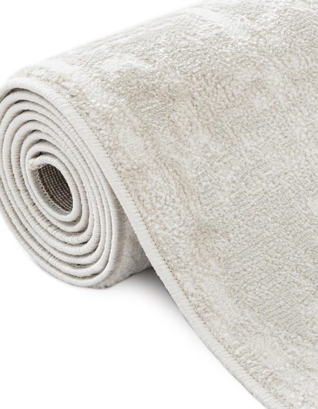 Ivory 7' 10 x 10' Finsbury Oval Area Rug 60% Polypropylene & 40% Polyester Contemporary Carpet for Living Rooms, Dining, Offices for Sale at Rug Engine