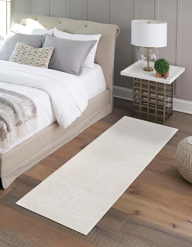 Ivory 2' 7 x 12' Finsbury Runner Area Rug 60% Polypropylene & 40% Polyester Contemporary Carpet for Living Rooms, Dining, Offices for Sale at Rug Engine