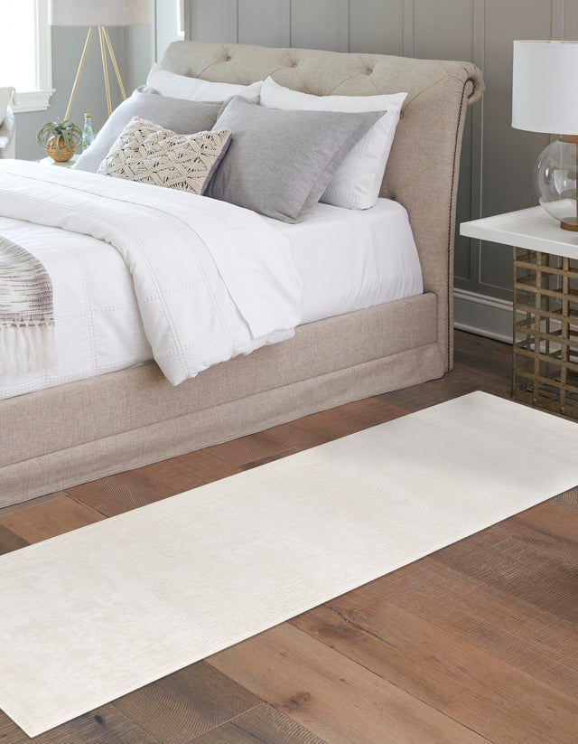 Ivory 2' x 6' 1 Finsbury Runner Area Rug 60% Polypropylene & 40% Polyester Contemporary Carpet for Living Rooms, Dining, Offices for Sale at Rug Engine