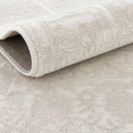 Ivory 2' x 8' Finsbury Runner Area Rug 60% Polypropylene & 40% Polyester Contemporary Carpet for Living Rooms, Dining, Offices for Sale at Rug Engine