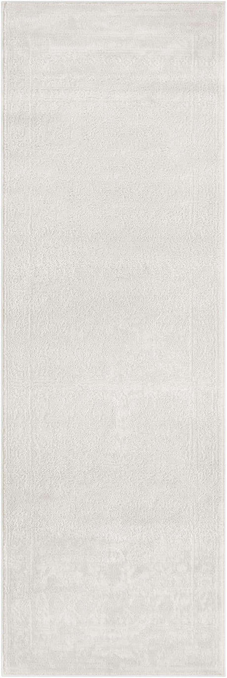 Ivory 2' x 6' 1 Finsbury Runner Area Rug 60% Polypropylene & 40% Polyester Contemporary Carpet for Living Rooms, Dining, Offices for Sale at Rug Engine