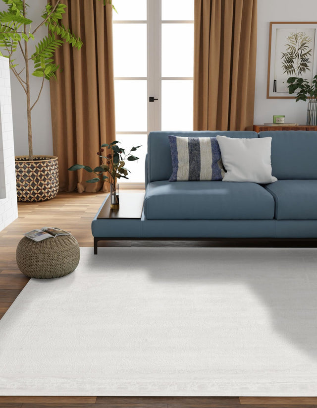 Ivory 7' 10 x 7' 10 Finsbury Square Area Rug 60% Polypropylene & 40% Polyester Contemporary Carpet for Living Rooms, Dining, Offices for Sale at Rug Engine