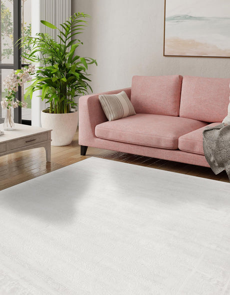 Ivory 7' 10 x 7' 10 Finsbury Square Area Rug 60% Polypropylene & 40% Polyester Contemporary Carpet for Living Rooms, Dining, Offices for Sale at Rug Engine