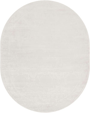 Ivory 7' 10 x 10' Finsbury Oval Area Rug 60% Polypropylene & 40% Polyester Contemporary Carpet for Living Rooms, Dining, Offices for Sale at Rug Engine