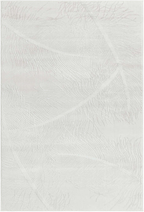 Ivory 4' 1 x 6' 1 Finsbury Rectangle Area Rug 60% Polypropylene & 40% Polyester Contemporary Carpet for Living Rooms, Dining, Offices for Sale at Rug Engine