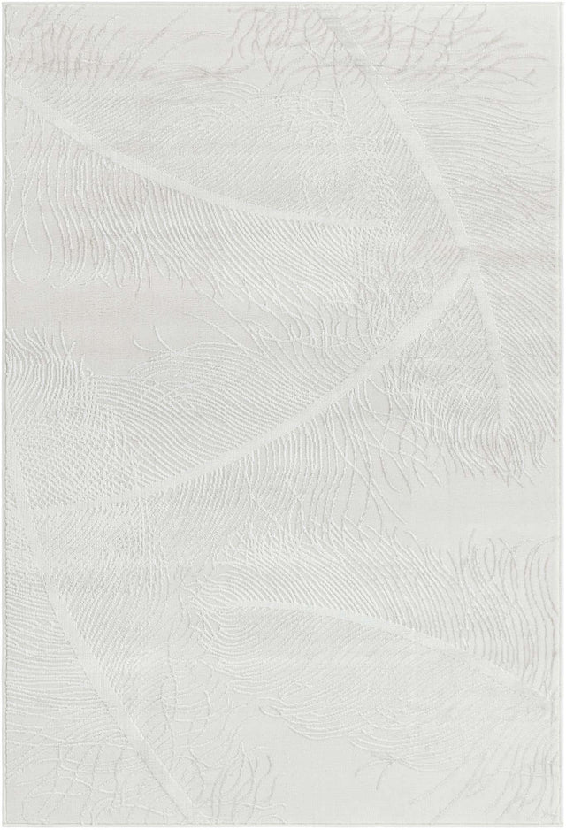 Ivory 4' 1 x 6' 1 Finsbury Rectangle Area Rug 60% Polypropylene & 40% Polyester Contemporary Carpet for Living Rooms, Dining, Offices for Sale at Rug Engine
