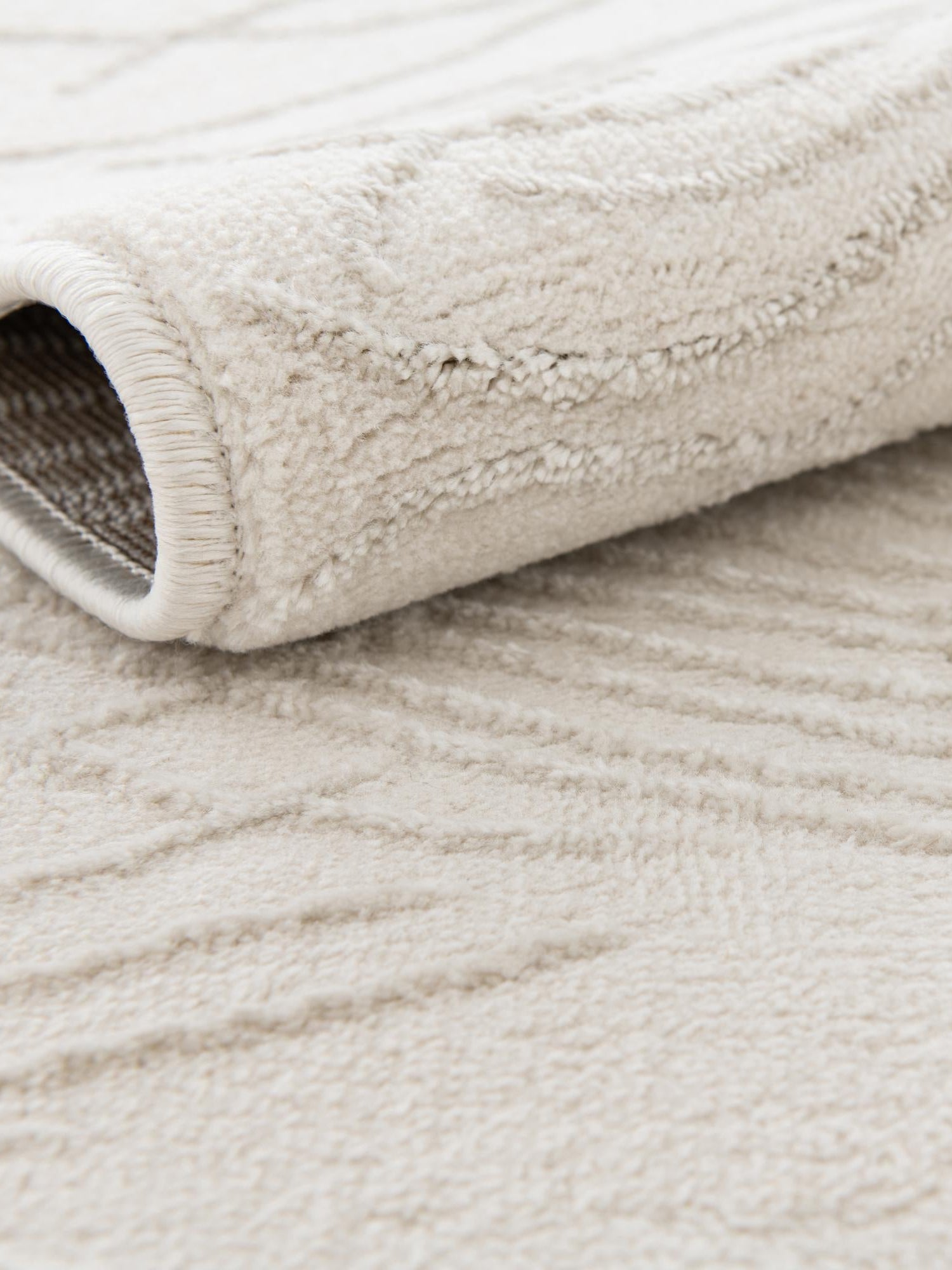 Ivory 4' 1 x 6' 1 Finsbury Rectangle Area Rug 60% Polypropylene & 40% Polyester Contemporary Carpet for Living Rooms, Dining, Offices for Sale at Rug Engine