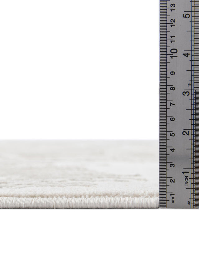 Ivory 5' 3 x 8' Finsbury Oval Area Rug 60% Polypropylene & 40% Polyester Contemporary Carpet for Living Rooms, Dining, Offices for Sale at Rug Engine