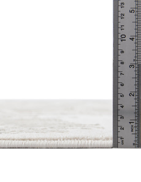 Ivory 7' 10 x 10' Finsbury Oval Area Rug 60% Polypropylene & 40% Polyester Contemporary Carpet for Living Rooms, Dining, Offices for Sale at Rug Engine