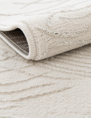 Ivory 7' 10 x 10' Finsbury Oval Area Rug 60% Polypropylene & 40% Polyester Contemporary Carpet for Living Rooms, Dining, Offices for Sale at Rug Engine