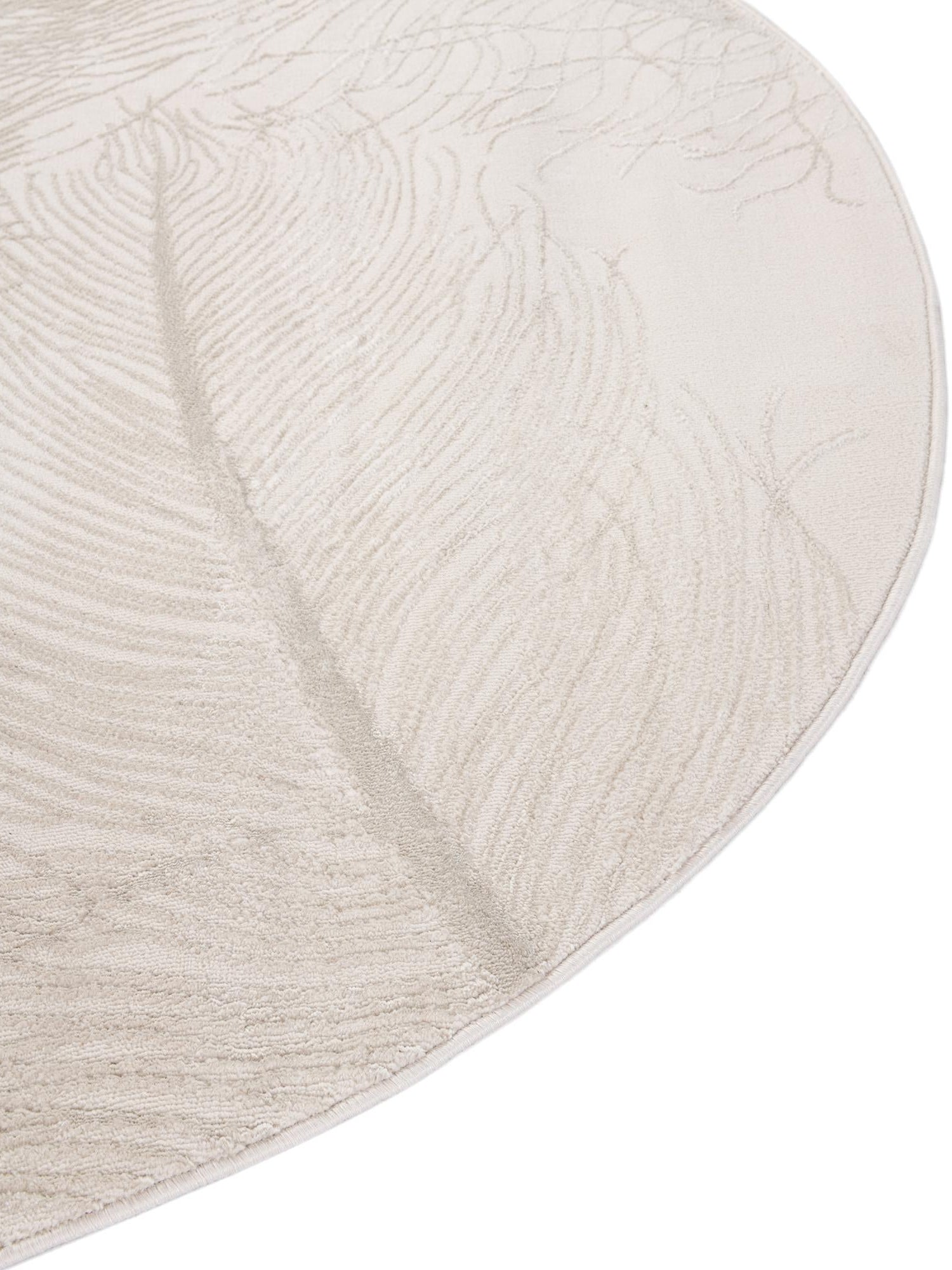 Ivory 7' 10 x 10' Finsbury Oval Area Rug 60% Polypropylene & 40% Polyester Contemporary Carpet for Living Rooms, Dining, Offices for Sale at Rug Engine