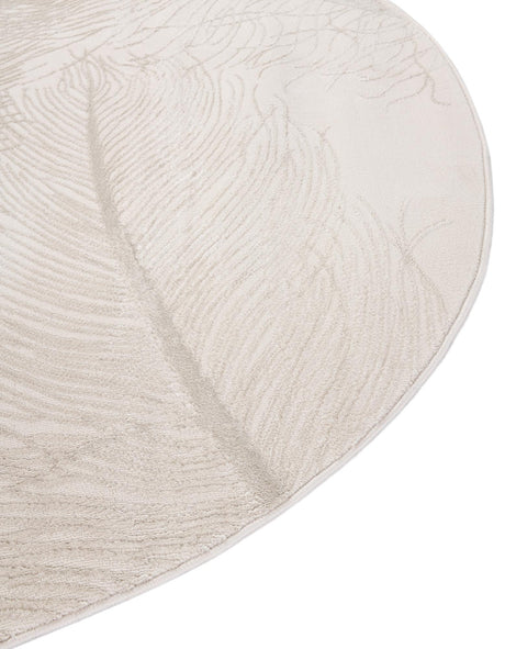 Ivory 7' 10 x 10' Finsbury Oval Area Rug 60% Polypropylene & 40% Polyester Contemporary Carpet for Living Rooms, Dining, Offices for Sale at Rug Engine
