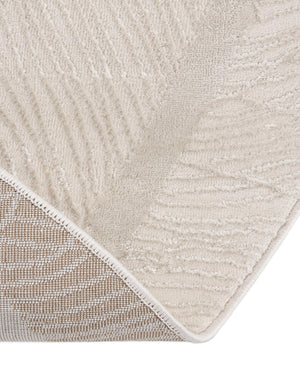 Ivory 5' 3 x 8' Finsbury Oval Area Rug 60% Polypropylene & 40% Polyester Contemporary Carpet for Living Rooms, Dining, Offices for Sale at Rug Engine
