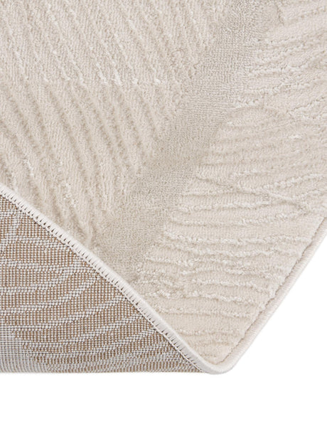 Ivory 7' 10 x 10' Finsbury Oval Area Rug 60% Polypropylene & 40% Polyester Contemporary Carpet for Living Rooms, Dining, Offices for Sale at Rug Engine