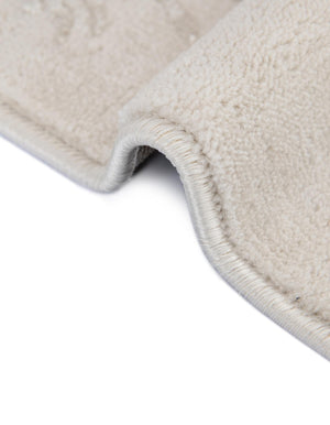 Ivory 7' 10 x 10' Finsbury Oval Area Rug 60% Polypropylene & 40% Polyester Contemporary Carpet for Living Rooms, Dining, Offices for Sale at Rug Engine