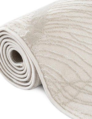 Ivory 5' 3 x 8' Finsbury Oval Area Rug 60% Polypropylene & 40% Polyester Contemporary Carpet for Living Rooms, Dining, Offices for Sale at Rug Engine