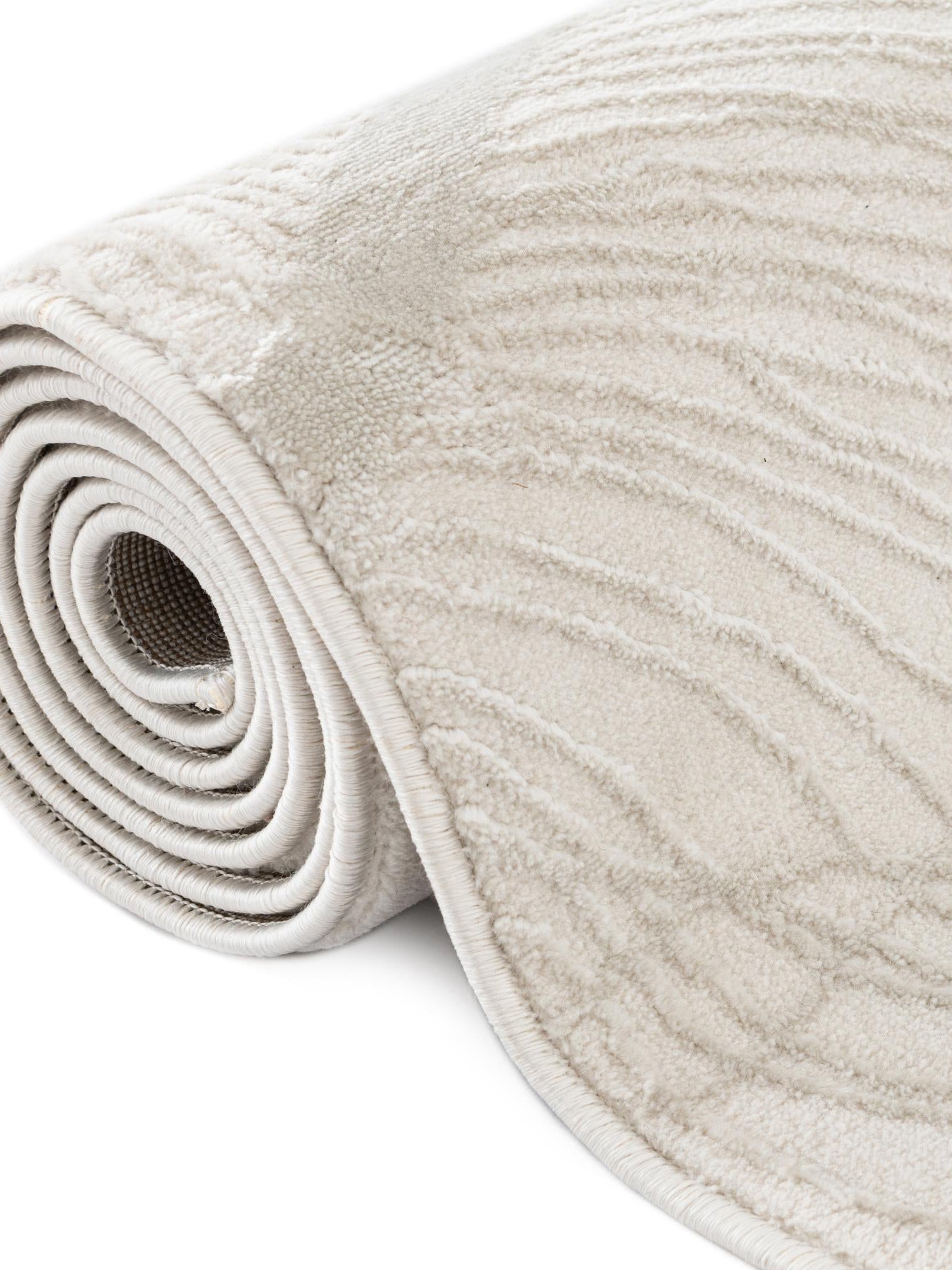 Ivory 7' 10 x 10' Finsbury Oval Area Rug 60% Polypropylene & 40% Polyester Contemporary Carpet for Living Rooms, Dining, Offices for Sale at Rug Engine