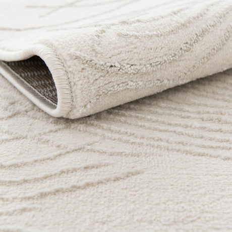 Ivory 2' x 6' 1 Finsbury Runner Area Rug 60% Polypropylene & 40% Polyester Contemporary Carpet for Living Rooms, Dining, Offices for Sale at Rug Engine