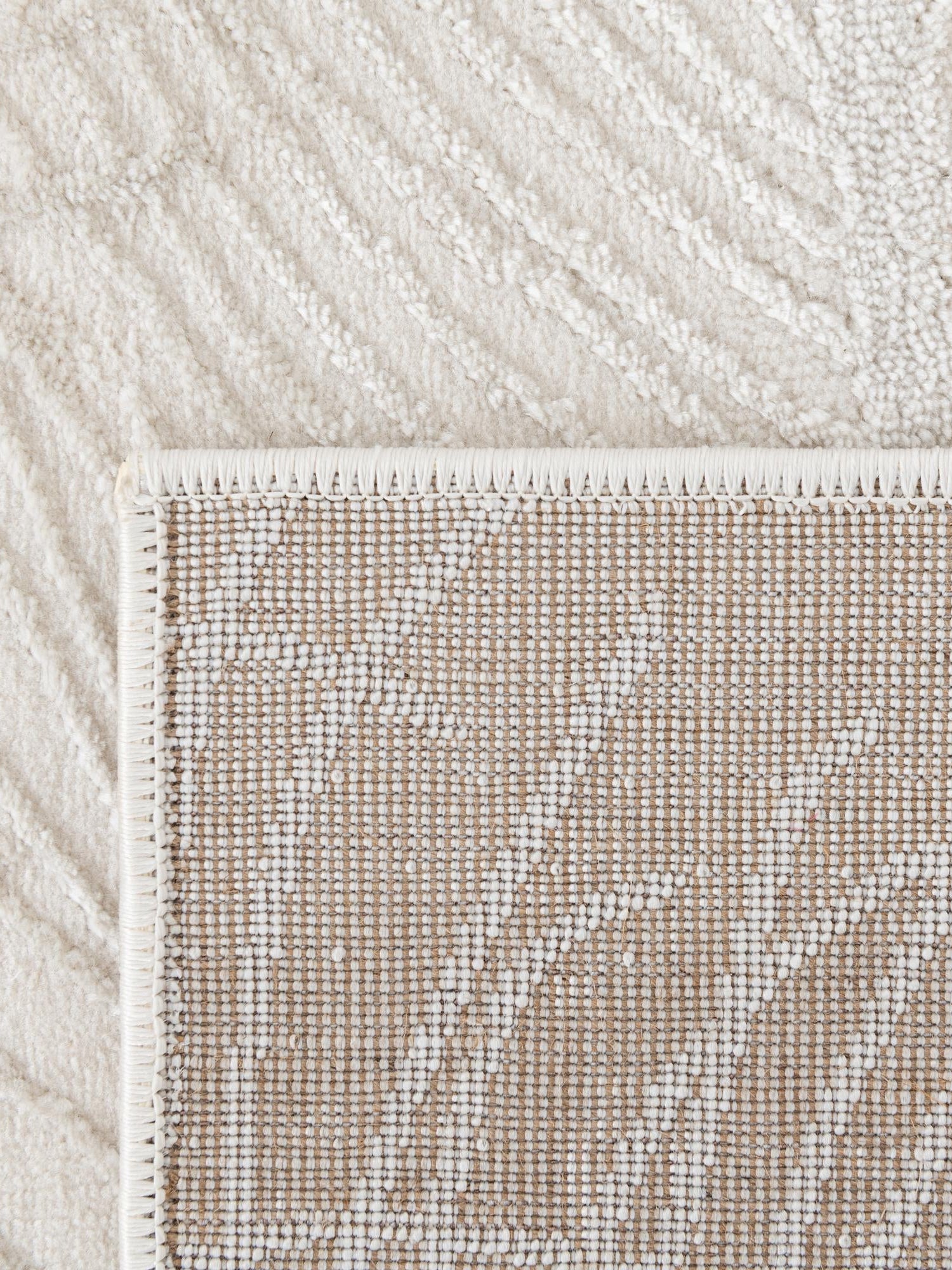 Ivory 2' x 6' 1 Finsbury Runner Area Rug 60% Polypropylene & 40% Polyester Contemporary Carpet for Living Rooms, Dining, Offices for Sale at Rug Engine