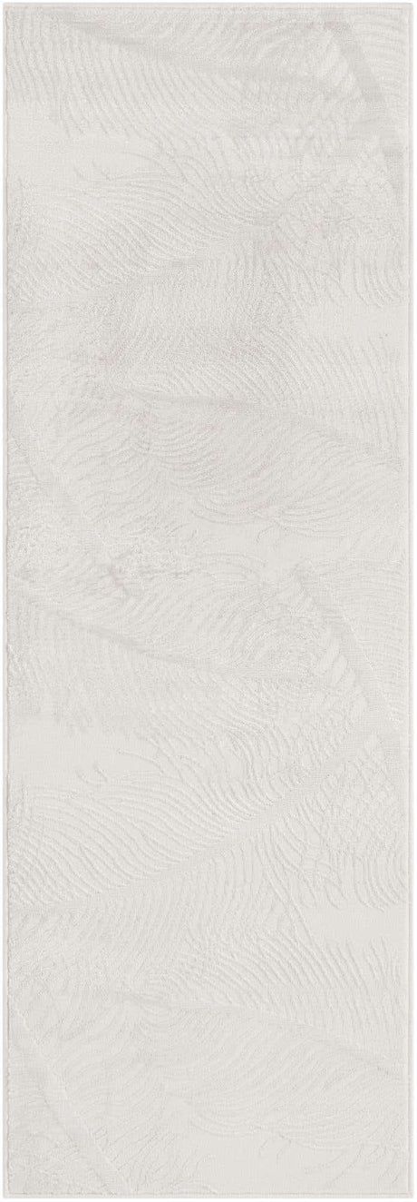 Ivory 2' x 6' 1 Finsbury Runner Area Rug 60% Polypropylene & 40% Polyester Contemporary Carpet for Living Rooms, Dining, Offices for Sale at Rug Engine