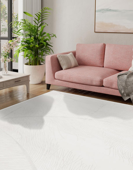 Ivory 7' 10 x 7' 10 Finsbury Square Area Rug 60% Polypropylene & 40% Polyester Contemporary Carpet for Living Rooms, Dining, Offices for Sale at Rug Engine