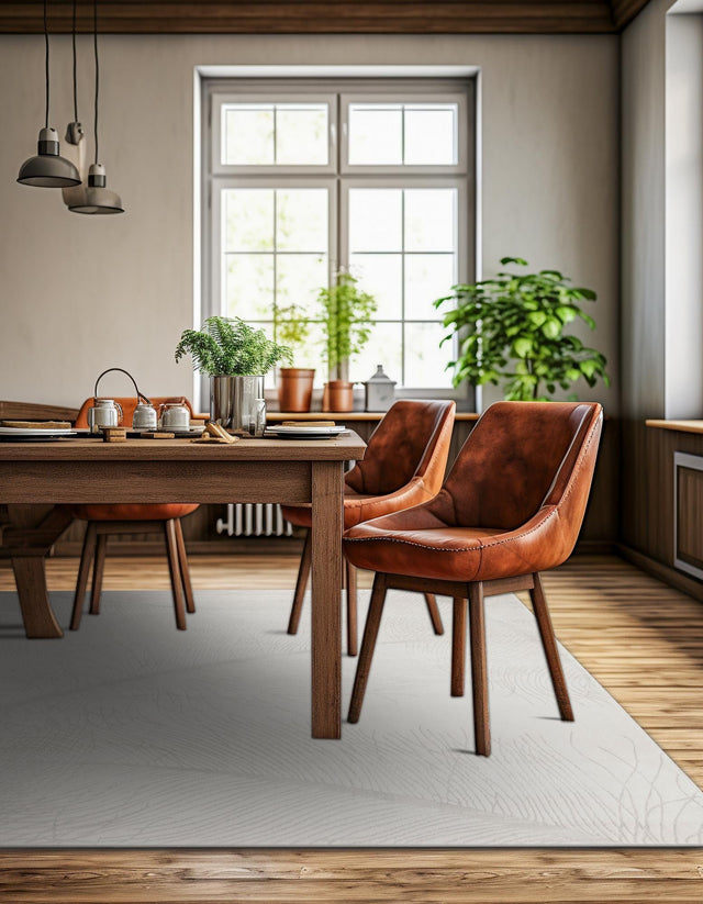 Ivory 7' 10 x 7' 10 Finsbury Square Area Rug 60% Polypropylene & 40% Polyester Contemporary Carpet for Living Rooms, Dining, Offices for Sale at Rug Engine
