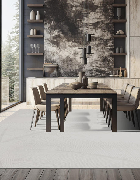 Ivory 7' 10 x 7' 10 Finsbury Square Area Rug 60% Polypropylene & 40% Polyester Contemporary Carpet for Living Rooms, Dining, Offices for Sale at Rug Engine