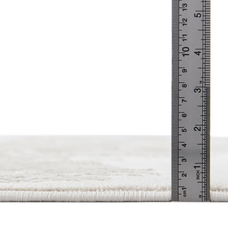 Ivory 7' 10 x 7' 10 Finsbury Square Area Rug 60% Polypropylene & 40% Polyester Contemporary Carpet for Living Rooms, Dining, Offices for Sale at Rug Engine
