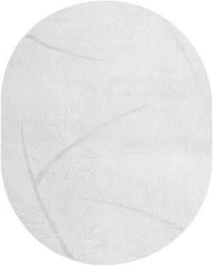 Ivory 7' 10 x 10' Finsbury Oval Area Rug 60% Polypropylene & 40% Polyester Contemporary Carpet for Living Rooms, Dining, Offices for Sale at Rug Engine