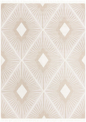 Ivory 9' 6 x 14' 3 Boho Rectangle Area Rug 100% Polyester With Cotton Backing Geometric Modern Boho Bohemian Decor Carpet for Living Rooms Office Dining Kitchen Unique Interior Design for Sale at Rug Engine
