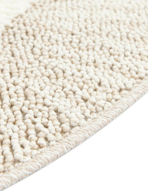 Ivory 7' 10 x 7' 10 Boho Round Area Rug 100% Polyester With Cotton Backing Geometric Modern Boho Bohemian Decor Carpet for Living Rooms Office Dining Kitchen Unique Interior Design for Sale at Rug Engine