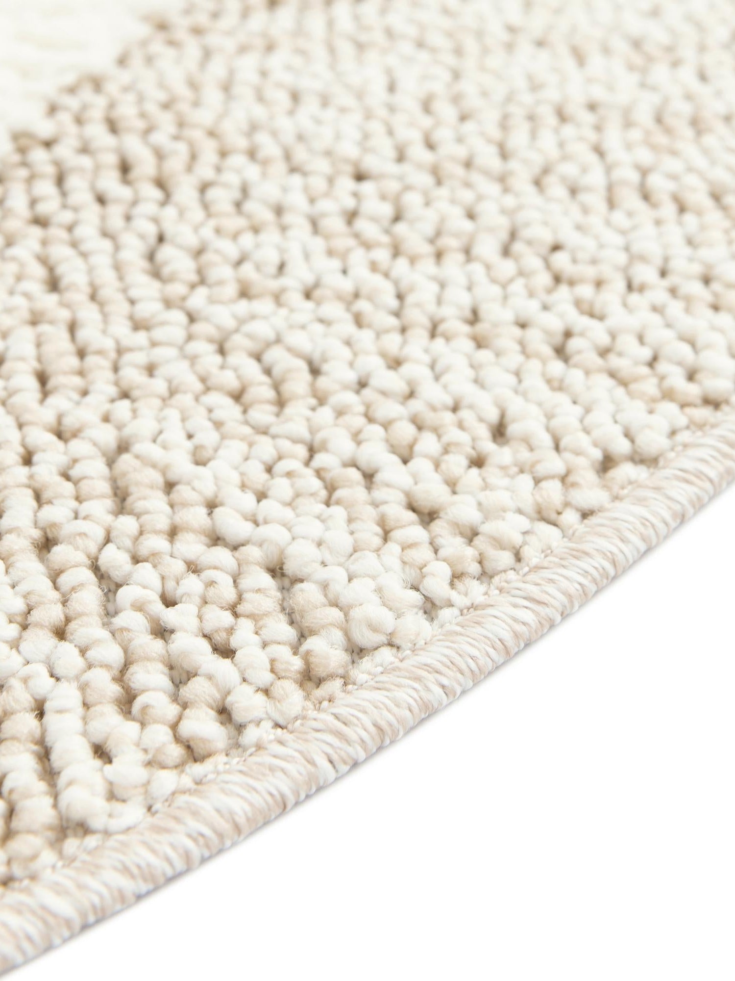 Ivory 3' 3 x 3' 3 Boho Round Area Rug 100% Polyester With Cotton Backing Geometric Modern Boho Bohemian Decor Carpet for Living Rooms Office Dining Kitchen Unique Interior Design for Sale at Rug Engine