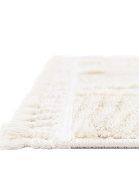 Ivory 9' x 12' Boho Rectangle Area Rug 100% Polyester With Cotton Backing Geometric Modern Boho Bohemian Decor Carpet for Living Rooms Office Dining Kitchen Unique Interior Design for Sale at Rug Engine