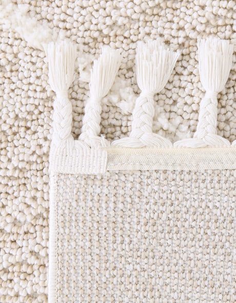 Ivory 2' x 3' 1 Boho Rectangle Area Rug 100% Polyester With Cotton Backing Geometric Modern Boho Bohemian Decor Carpet for Living Rooms Office Dining Kitchen Unique Interior Design for Sale at Rug Engine