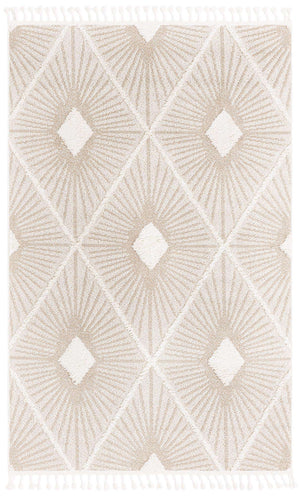Ivory 5' 3 x 8' Boho Rectangle Area Rug 100% Polyester With Cotton Backing Geometric Modern Boho Bohemian Decor Carpet for Living Rooms Office Dining Kitchen Unique Interior Design for Sale at Rug Engine