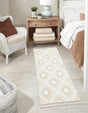 Ivory 2' x 8' Boho Runner Area Rug 100% Polyester With Cotton Backing Geometric Modern Boho Bohemian Decor Carpet for Living Rooms Office Dining Kitchen Unique Interior Design for Sale at Rug Engine