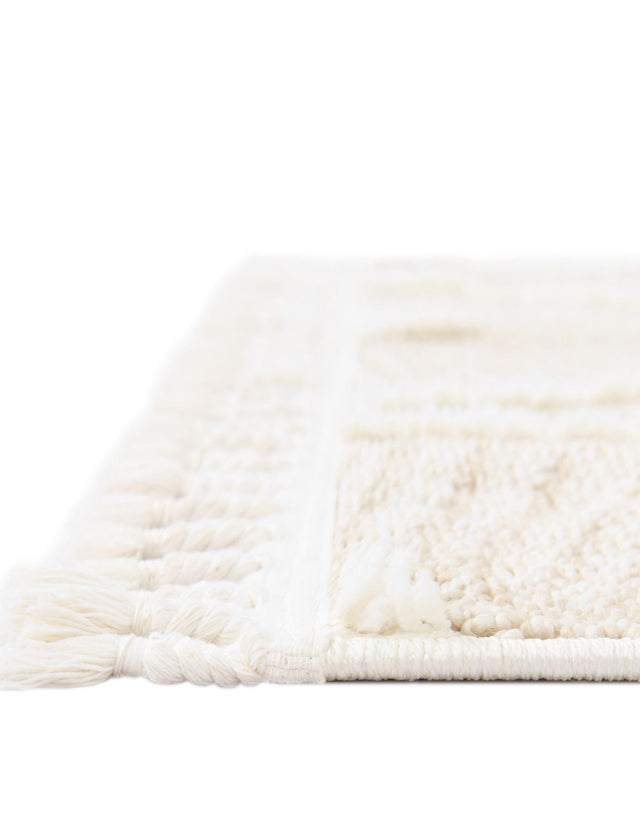 Ivory 2' 7 x 12' Boho Runner Area Rug 100% Polyester With Cotton Backing Geometric Modern Boho Bohemian Decor Carpet for Living Rooms Office Dining Kitchen Unique Interior Design for Sale at Rug Engine
