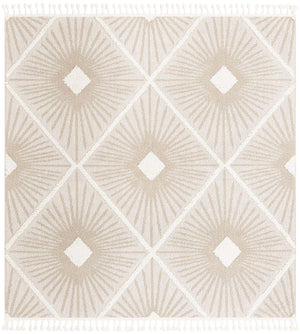Ivory 7' 10 x 7' 10 Boho Square Area Rug 100% Polyester With Cotton Backing Geometric Modern Boho Bohemian Decor Carpet for Living Rooms Office Dining Kitchen Unique Interior Design for Sale at Rug Engine