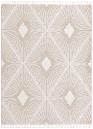 Ivory 9' x 12' Boho Rectangle Area Rug 100% Polyester With Cotton Backing Geometric Modern Boho Bohemian Decor Carpet for Living Rooms Office Dining Kitchen Unique Interior Design for Sale at Rug Engine