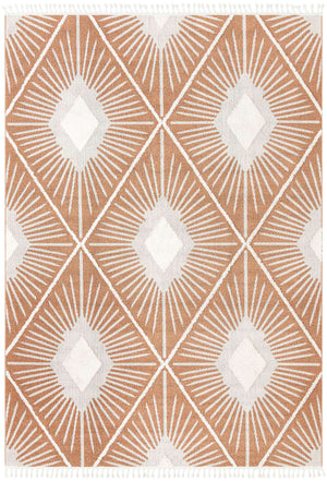 Rust Red 9' 6 x 14' 3 Boho Rectangle Area Rug 100% Polyester With Cotton Backing Geometric Modern Boho Bohemian Decor Carpet for Living Rooms Office Dining Kitchen Unique Interior Design for Sale at Rug Engine