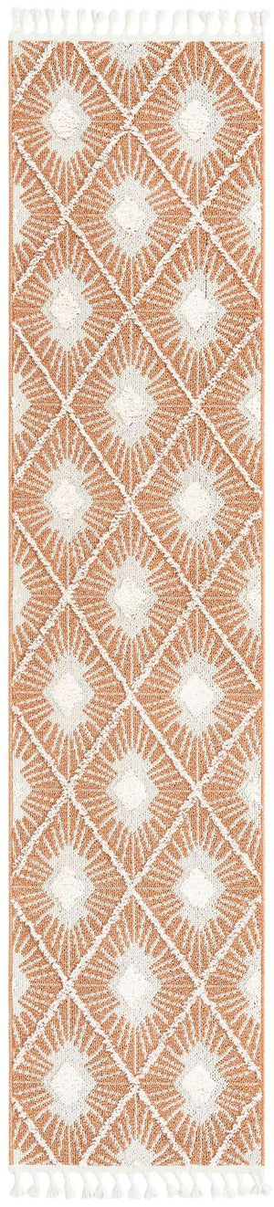 Rust Red 2' 7 x 12' Boho Runner Area Rug 100% Polyester With Cotton Backing Geometric Modern Boho Bohemian Decor Carpet for Living Rooms Office Dining Kitchen Unique Interior Design for Sale at Rug Engine