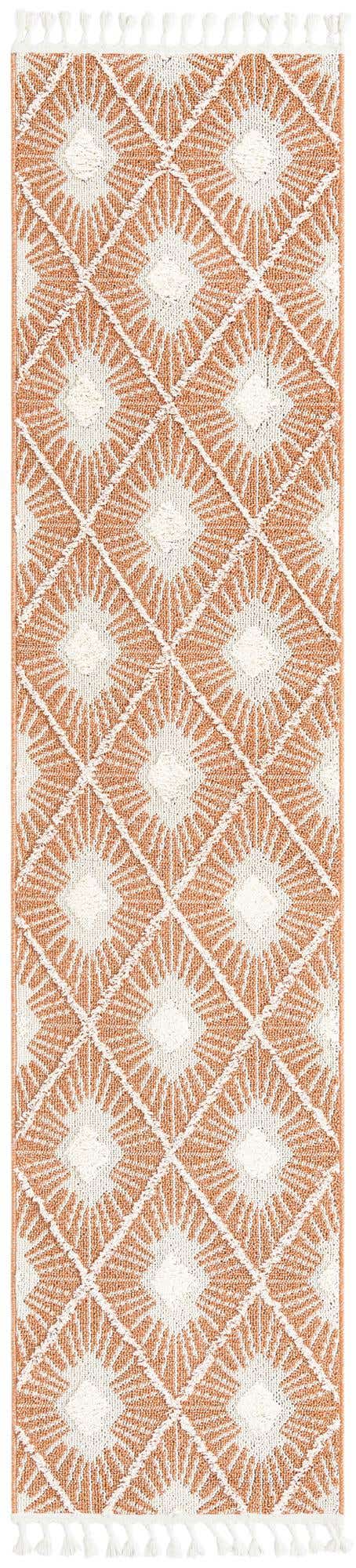 Rust Red 2' 7 x 12' Boho Runner Area Rug 100% Polyester With Cotton Backing Geometric Modern Boho Bohemian Decor Carpet for Living Rooms Office Dining Kitchen Unique Interior Design for Sale at Rug Engine