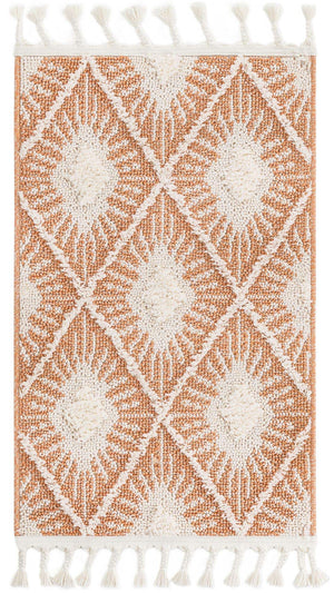 Rust Red 2' x 3' 1 Boho Rectangle Area Rug 100% Polyester With Cotton Backing Geometric Modern Boho Bohemian Decor Carpet for Living Rooms Office Dining Kitchen Unique Interior Design for Sale at Rug Engine
