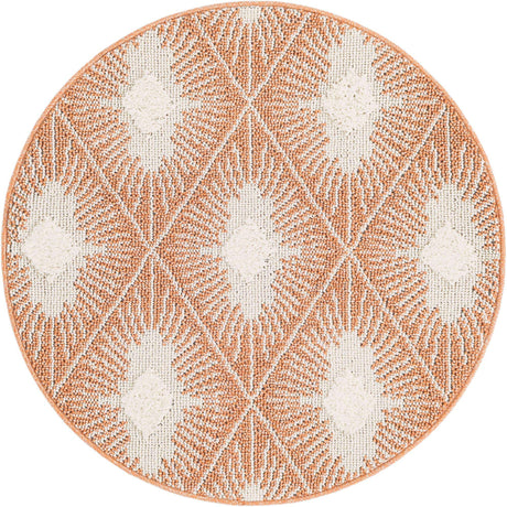 Rust Red 3' 3 x 3' 3 Boho Round Area Rug 100% Polyester With Cotton Backing Geometric Modern Boho Bohemian Decor Carpet for Living Rooms Office Dining Kitchen Unique Interior Design for Sale at Rug Engine